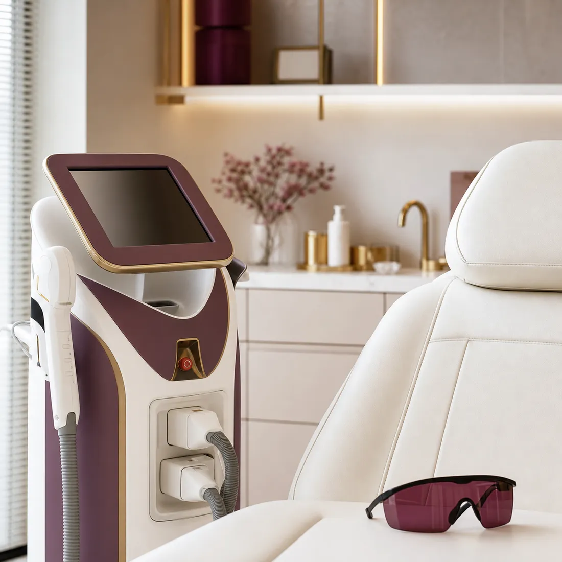 Aesthetic laser device in a clean treatment room