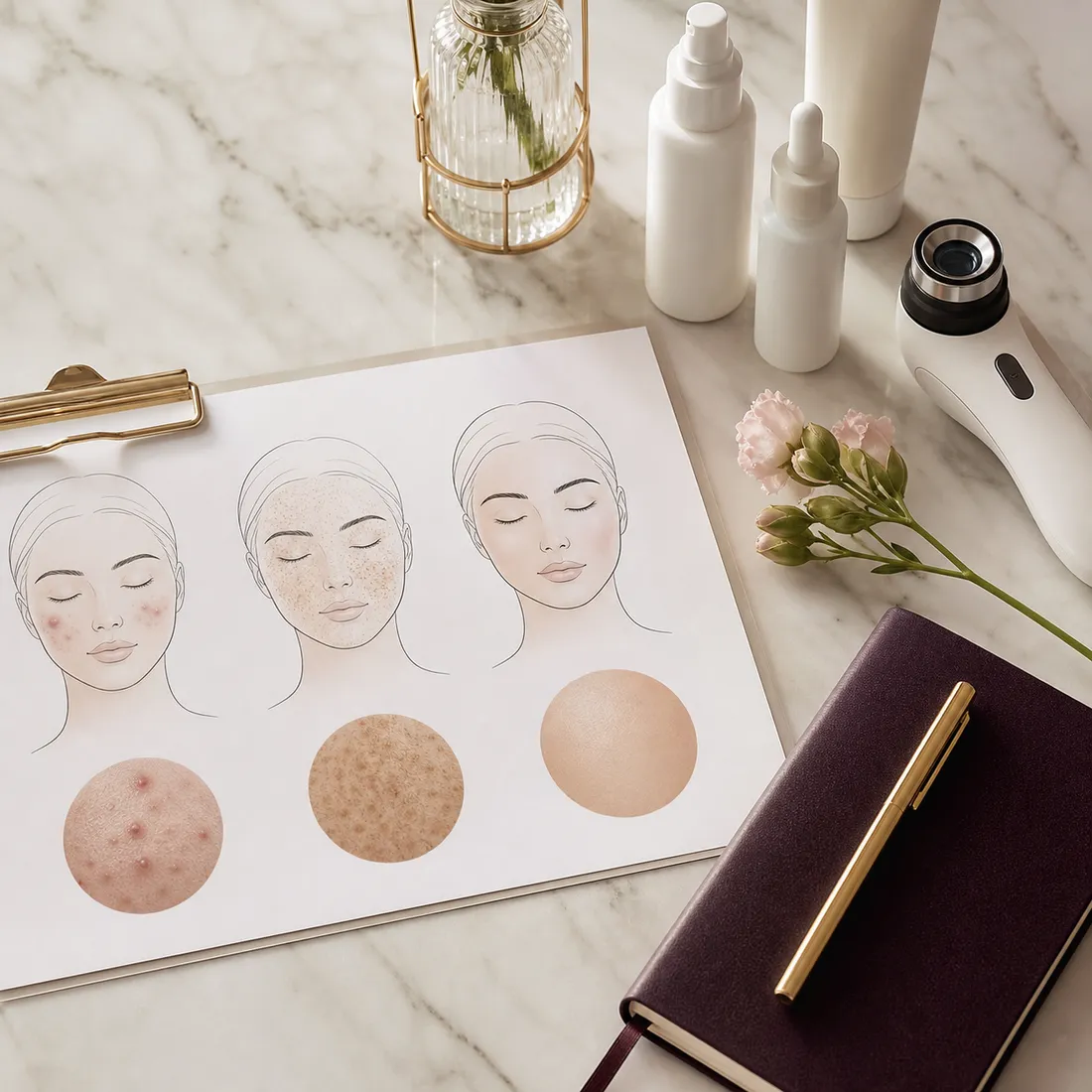 Dermatology consultation materials and skincare products